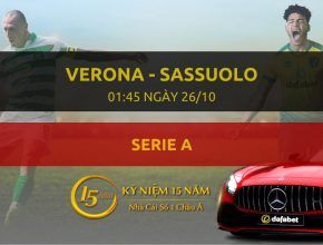 Đặt cược Verona - Sassuolo (01h45 ngày 26/10)