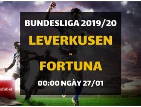 Đặt cược: Bayer Leverkusen - Fortuna Dusseldorf (00h00 ngày 27/01)